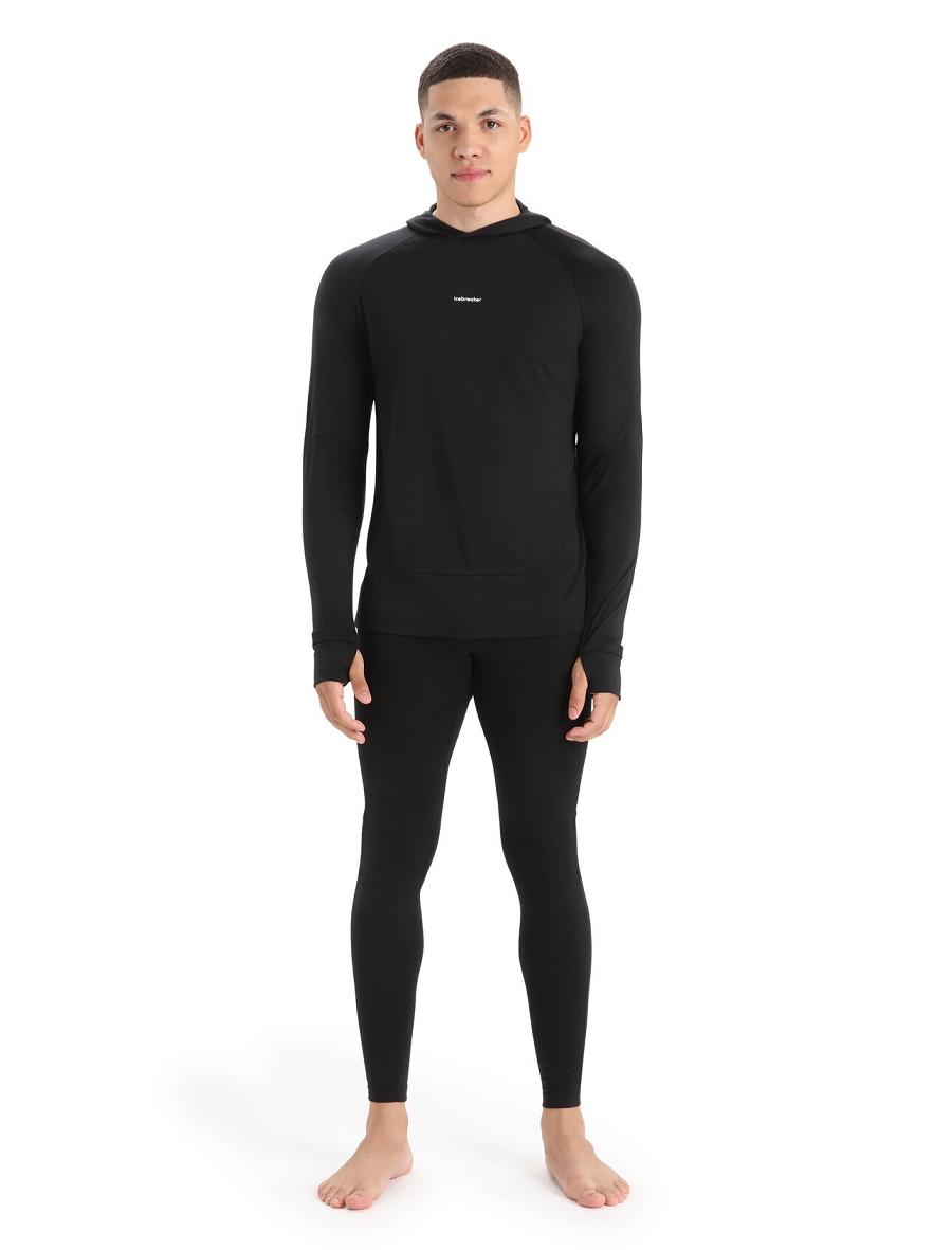 Icebreaker Cool-Lite™ Merino Hoodie Miesten Long Sleeve Mustat | FI 1228PJJQ